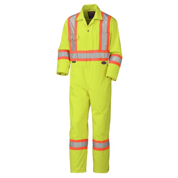 Hi-Vis Poly/Cotton Safety Coveralls - Zipper Closure Thumbnail
